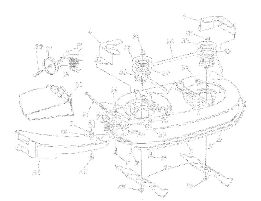 Deck Assembly G Diagram and Parts List for 13AN695G000 2000 Yard Machines Lawn Tractor